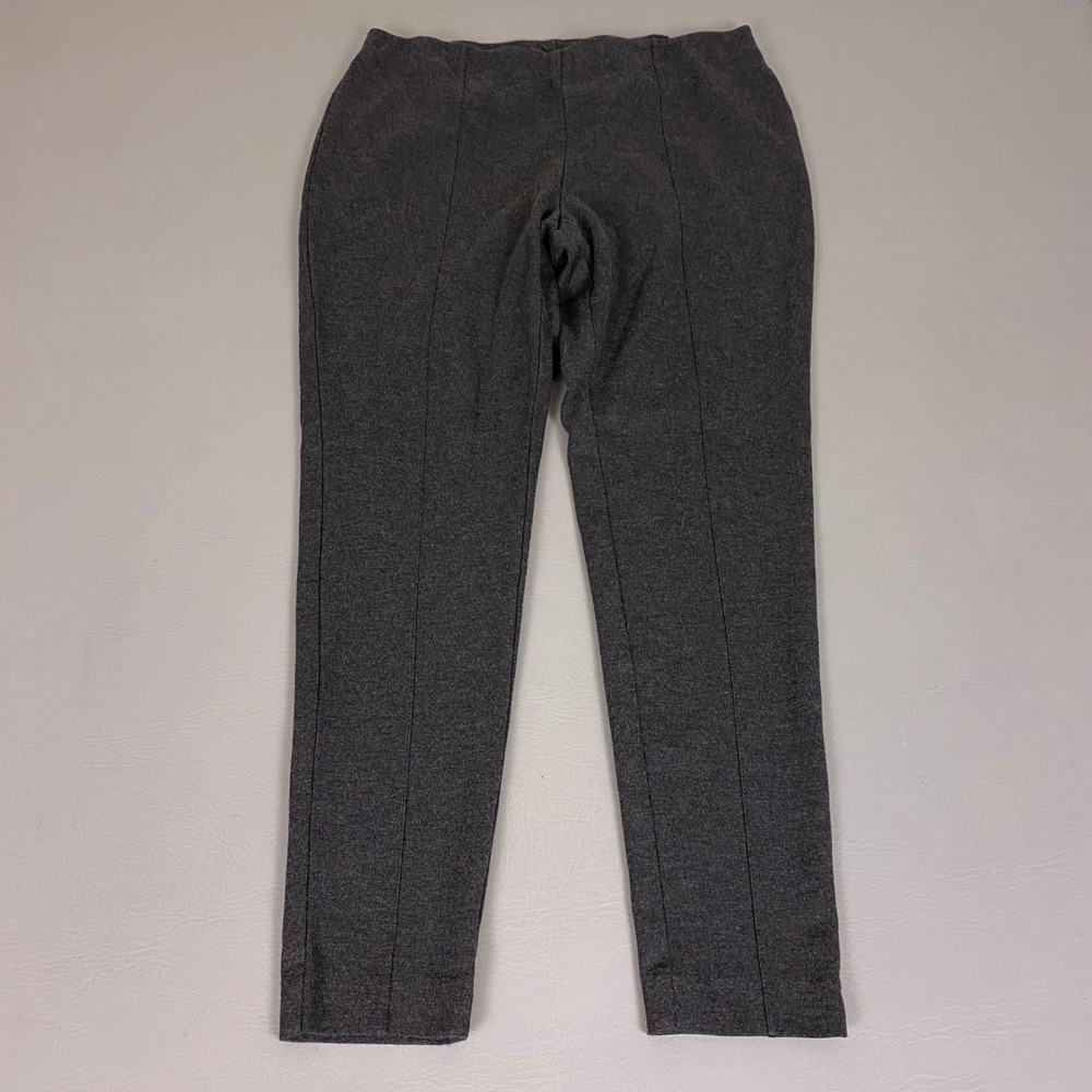 J. Jill Ponte Leggings Womens Large Gray Pintuck Seam Front Stretch Tapered Pant